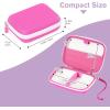 ProCase Collectible Trading Card Case, Hard Travel Carrying Storage Box Holds 300+ Cards for MTG, TCG, Yu-Gi-Oh, Lorcana, Holder Organizer with Removable Divider and Multiple Color Options -Black(Pink)