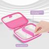 ProCase Collectible Trading Card Case, Hard Travel Carrying Storage Box Holds 300+ Cards for MTG, TCG, Yu-Gi-Oh, Lorcana, Holder Organizer with Removable Divider and Multiple Color Options -Black(Pink)