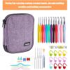 ProCase Crochet Hook Case (up to 6.5 Inches), Travel Organizer Zipper Bag for Various Crochet Hooks, Circular Knitting Needles and Other Accessories (NO Accessories Included)(Purple)