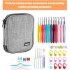 ProCase Crochet Hook Case (up to 6.5 Inches), Travel Organizer Zipper Bag for Various Crochet Hooks, Circular Knitting Needles and Other Accessories (NO Accessories Included)(Grey)