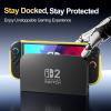 ProCase Dockable Grip Case for Switch 2, Screen Protective PC Front Cover with Foldable Handheld Controller Design, Slim Shockproof Hard Shell Fit for 2025 Switch 2 & Kickstand -Black(Yellow)