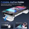 ProCase Dockable Grip Case for Switch 2, Screen Protective PC Front Cover with Foldable Handheld Controller Design, Slim Shockproof Hard Shell Fit for 2025 Switch 2 & Kickstand -Black(White)