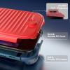 ProCase Dockable Grip Case for Switch 2, Screen Protective PC Front Cover with Foldable Handheld Controller Design, Slim Shockproof Hard Shell Fit for 2025 Switch 2 & Kickstand -Black(Red&Blue)