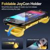 ProCase Dockable Grip Case for Switch 2, Screen Protective PC Front Cover with Foldable Handheld Controller Design, Slim Shockproof Hard Shell Fit for 2025 Switch 2 & Kickstand -Black(Yellow)