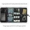 ProCase Electronic Organizer Cord Pouch, Travel Cable Charger Phone Accessories Bag Organizer Roll up Tech Carrying Case for USB Cables SD Memory Cards Earphone Flash Hard Drive –Black(Green)