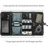 ProCase Electronic Organizer Cord Pouch, Travel Cable Charger Phone Accessories Bag Organizer Roll up Tech Carrying Case for USB Cables SD Memory Cards Earphone Flash Hard Drive –Black(Black)