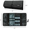 ProCase Electronic Organizer Cord Pouch, Travel Cable Charger Phone Accessories Bag Organizer Roll up Tech Carrying Case for USB Cables SD Memory Cards Earphone Flash Hard Drive –Black(Black)