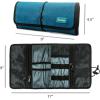 ProCase Electronic Organizer Cord Pouch, Travel Cable Charger Phone Accessories Bag Organizer Roll up Tech Carrying Case for USB Cables SD Memory Cards Earphone Flash Hard Drive –Black(Green)