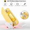 ProCase Flip Cover for Nintendo Switch Lite with 2 Pack Tempered Glass Screen Protectors, Slim Protective Case with Magnetically Detachable Front Cover for Nintendo Switch Lite 2019 -Blue(Yellow)
