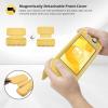 ProCase Flip Cover for Nintendo Switch Lite with 2 Pack Tempered Glass Screen Protectors, Slim Protective Case with Magnetically Detachable Front Cover for Nintendo Switch Lite 2019 -Blue(Yellow)