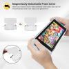ProCase Flip Cover for Nintendo Switch OLED with 2 Pack Tempered Glass Screen Protectors, Slim Protective Case with Magnetically Detachable Front Cover for Nintendo Switch OLED 2021 -Black(White)