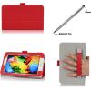 ProCase Folio Case with Stand for Samsung Galaxy Tab 3 Lite 7 Tablet (Lite 7.0 inch) SM-T110, Bonus Stylus Pen Included (Red)