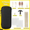 ProCase Gun Cleaning Kit for 12 and 20 Gauge, Zippered Compact Portable Case with Brushes, Slotted Tips, Cleaning Pick and Cotton Mop -Black