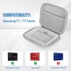 ProCase Hard Carrying Case Compatible for Samsung T7/ T7 Touch Portable SSD with 2 Cable Ties, Shockproof Travel Organizer for 500GB 1TB 2TB USB 3.2 External Solid State Drives Red(Silver)