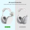 ProCase Hard Case for Apple AirPods Max, Travel Protective Carrying Case with Silicone Ear Cushion Covers, Shockproof EVA Shell with Soft Lining & Accessory Pocket – Green(Grey)