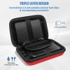 ProCase Hard Drive Case 2.5 Inch for Elements WD My Passport Canvio Basics Seagate Backup Plus Slim Expansion 1TB 2TB 3TB 4TB, Portable Carrying Case Holds 2 External Hard Drives -Navy(Red)