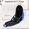 ProCase Hard Hat Travel Case for Baseball Caps, No-Crush Case Holds Up to 7-8 Hats, Adjustable Interior with Shoulder Strap for Travel, Hat Organizer Ball Caps Holder -Black(Blue)