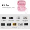 ProCase Hard Shell Digital Camera Case for Canon G7X Mark III Mark II, Sony Cybershot, PowerShot SX740, Ricoh GR III, Kodak Pixpro, Compact 4K Vlogging Small Cameras Travel Carrying Storage Bag -Black(Pink)
