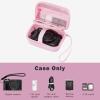 ProCase Hard Shell Digital Camera Case for Canon G7X Mark III Mark II, Sony Cybershot, PowerShot SX740, Ricoh GR III, Kodak Pixpro, Compact 4K Vlogging Small Cameras Travel Carrying Storage Bag -Black(Pink)