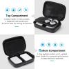 ProCase Hard Travel Electronic Organizer Case for MacBook Power Adapter Chargers Cables Power Bank Apple Magic Mouse Apple Pencil USB Flash Disk SD Card Small Portable Accessories Bag(Shadow Black)