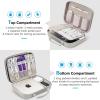 ProCase Hard Travel Electronic Organizer Case for MacBook Power Adapter Chargers Cables Power Bank Apple Magic Mouse Apple Pencil USB Flash Disk SD Card Small Portable Accessories Bag(Silver Gray)