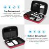 ProCase Hard Travel Electronic Organizer Case for MacBook Power Adapter Chargers Cables Power Bank Apple Magic Mouse Apple Pencil USB Flash Disk SD Card Small Portable Accessories Bag(Wine)