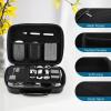 ProCase Hard Travel Electronic Organizer Case for MacBook Power Adapter Chargers Cables Power Bank Apple Magic Mouse Apple Pencil USB Flash Disk SD Card Small Portable Accessories Bag(Jet Black)