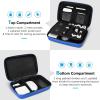 ProCase Hard Travel Electronic Organizer Case for MacBook Power Adapter Chargers Cables Power Bank Apple Magic Mouse Apple Pencil USB Flash Disk SD Card Small Portable Accessories Bag(Blue)