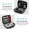 ProCase Hard Travel Electronic Organizer Case for MacBook Power Adapter Chargers Cables Power Bank Apple Magic Mouse Apple Pencil USB Flash Disk SD Card Small Portable Accessories Bag(Jet Black)