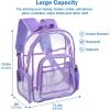 ProCase Heavy Duty Clear Backpack, See Through Backpacks Transparent Clear Large Bookbag for School Work Stadium Security -Purple(Purple)