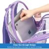 ProCase Heavy Duty Clear Backpack, See Through Backpacks Transparent Clear Large Bookbag for School Work Stadium Security -Purple(Purple)