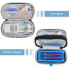 ProCase Insulin Cooler Travel Carrying Case, Portable Diabetes Cold Medication Organizer with Ice Brick, Upgraded Chill Pill Insulation Hard Bag for Insulin Pen Syringes Needle Kits Holder (Black)(Black)