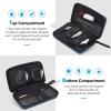 ProCase Large Hard Travel Electronic Organizer Case for MacBook Power Adapter Chargers Cables Tech Organizer Hard Drive USB Flash Disk SD Card Portable Electronics Accessories Bag -Black(Navy)