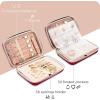 ProCase Large Travel Jewelry Organizer Case, Jewellery Home Storage Book Ring Binder with Clear Pockets for Presentation, Zippered Pouch Bag for Earrings Necklaces Bracelets -Black(Wine)