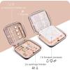 ProCase Large Travel Jewelry Organizer Case, Jewellery Home Storage Book Ring Binder with Clear Pockets for Presentation, Zippered Pouch Bag for Earrings Necklaces Bracelets -Black(Black)