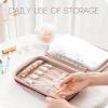 ProCase Large Travel Jewelry Organizer Case, Jewellery Home Storage Book Ring Binder with Clear Pockets for Presentation, Zippered Pouch Bag for Earrings Necklaces Bracelets -Black(Wine)