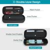 ProCase Pen Pencil Case, 2-Layer EVA Zipper Pencil Box Pouch Large Capacity Stationery Storage Organizer for School Office Supplies -Black(Black)
