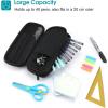 ProCase Pen Pencil Case, 2-Layer EVA Zipper Pencil Box Pouch Large Capacity Stationery Storage Organizer for School Office Supplies -Black(Black)