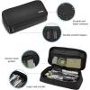 ProCase Pencil Case, Large Capacity Students Stationery Pouch Pen Bag Holder, Portable Desk Organizer with Double Zipper for School Office Supplies(Black)