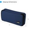 ProCase Pencil Case, Large Capacity Students Stationery Pouch Pen Bag Holder, Portable Desk Organizer with Double Zipper for School Office Supplies(Navy)