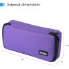 ProCase Pencil Case, Large Capacity Students Stationery Pouch Pen Bag Holder, Portable Desk Organizer with Double Zipper for School Office Supplies(Purple)