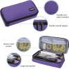 ProCase Pencil Case, Large Capacity Students Stationery Pouch Pen Bag Holder, Portable Desk Organizer with Double Zipper for School Office Supplies(Purple)