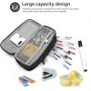 ProCase Pencil Case Pen Bag, Two Layers Big Capacity Pencil Pouch Pen Organizer Durable Stationery Holder for Marker Organization School Supplies Office Storage Desk Organizing(Black)