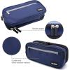 ProCase Pencil Case Pen Bag, Two Layers Big Capacity Pencil Pouch Pen Organizer Durable Stationery Holder for Marker Organization School Supplies Office Storage Desk Organizing(Navy)