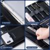 ProCase Portfolio 3 Ring Padfolio Folder Organizer, PU Leather Business Planner A4 Notepad Zipper File Binder Clipboard Removable Document Sleeve for Resume Interview Meeting -Black