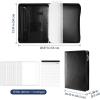 ProCase Portfolio 3 Ring Padfolio Folder Organizer, PU Leather Business Planner A4 Notepad Zipper File Binder Clipboard Removable Document Sleeve for Resume Interview Meeting -Black