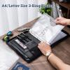 ProCase Portfolio 3 Ring Padfolio Folder Organizer, PU Leather Business Planner A4 Notepad Zipper File Binder Clipboard Removable Document Sleeve for Resume Interview Meeting -Black
