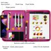 ProCase Portfolio Business Padfolio Folder with Zipper, Conference Meeting Executive File Legal Document Organizer with Pockets Letter Size A4 Writing Pad Notepad Padfolio -Navy(Magenta)