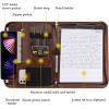 ProCase Portfolio Business Padfolio Folder with Zipper, Conference Meeting Executive File Legal Document Organizer with Pockets Letter Size A4 Writing Pad Notepad Padfolio -Navy(Brown)