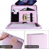 ProCase Portfolio Business Padfolio Folder with Zipper, Conference Meeting Executive File Legal Document Organizer with Pockets Letter Size A4 Writing Pad Notepad Padfolio -Navy(Purple)